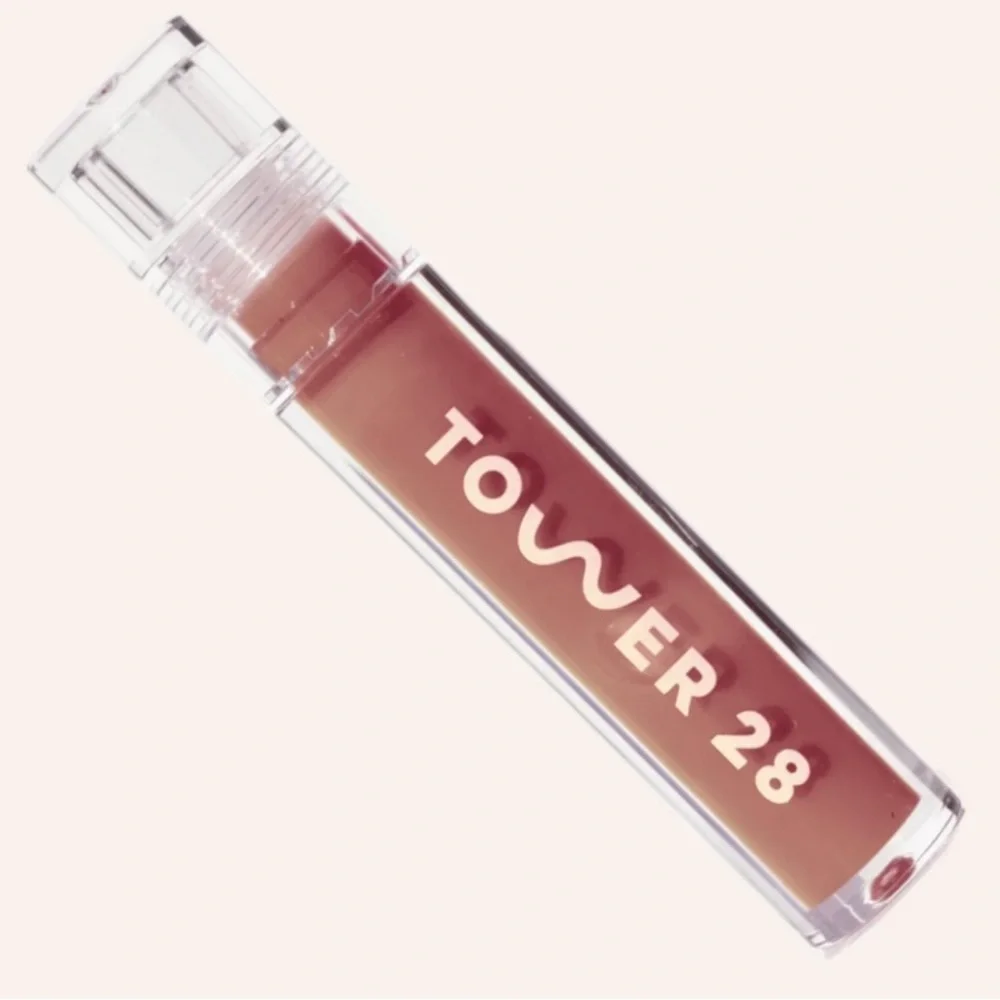 New Tower 28 Shine On Lip Oil Jelly Lip Gloss in Cashew